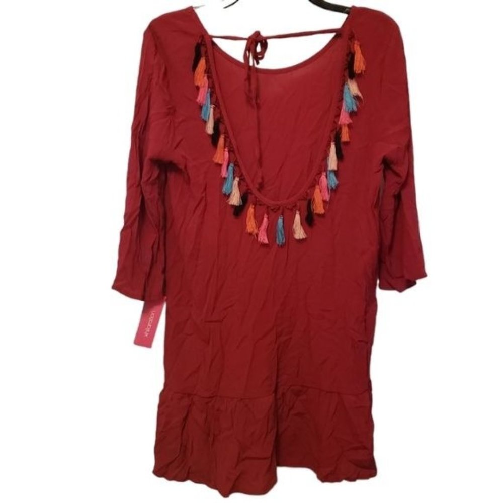 3/$15 Xhilaration Boho Tassel Dress Swim Cover Up Size Small